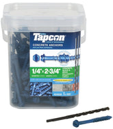 Buildex Tapcon 24530 Screw Anchor, Hex Drive, Steel, Climaseal